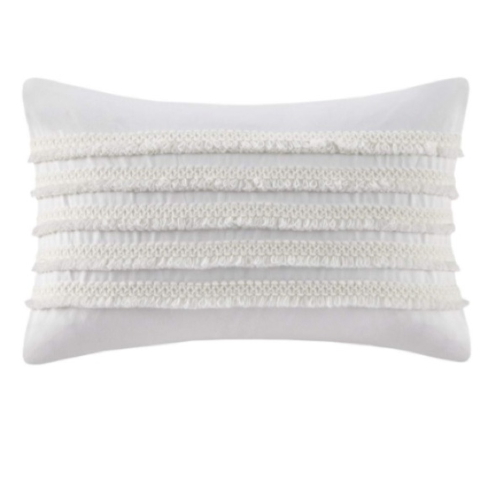 Ink+Ivy White Ruffled Pillow